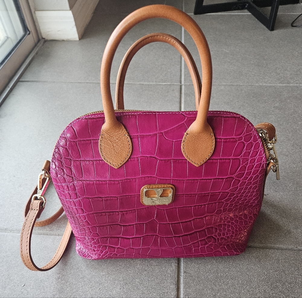 Valentina Leather Crocodile Pattern Purse